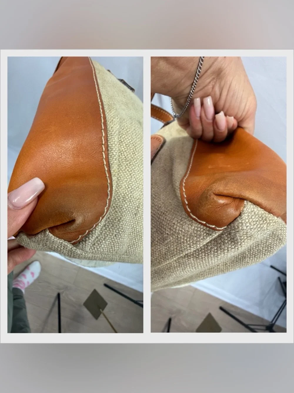 Vintage Fendi Selleria Canvas Leather Tote Bag w Matching Strap Italy - Picture 8 of 17
